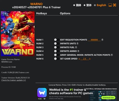 warno trainer|warno cheat engine.
